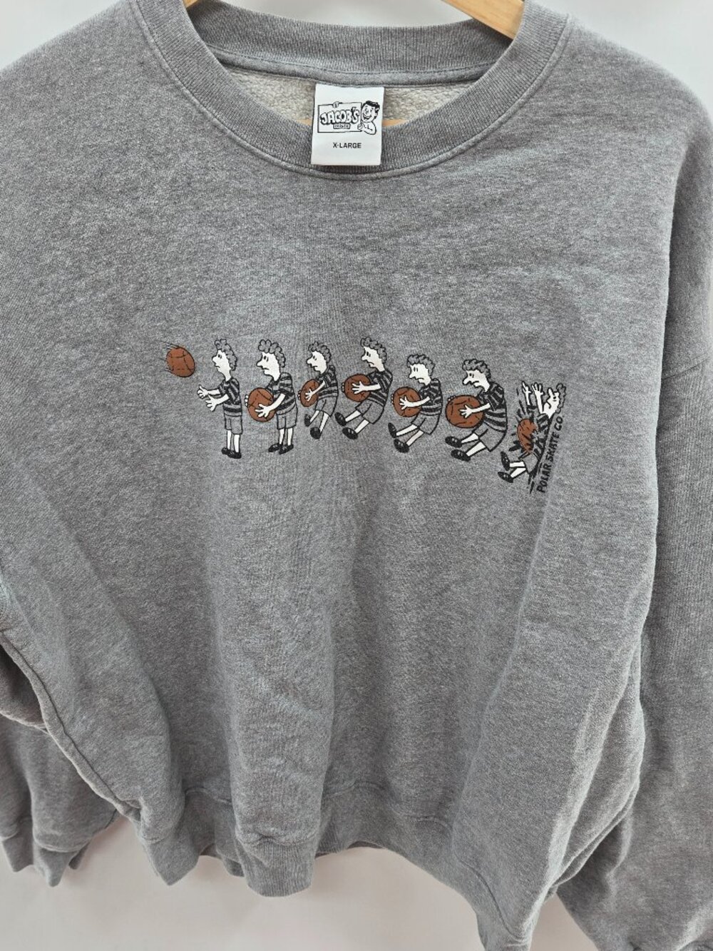 Jacob's Corner Polar Skate Co Gray Crewneck Basketball Sweatshirt Size X-Large